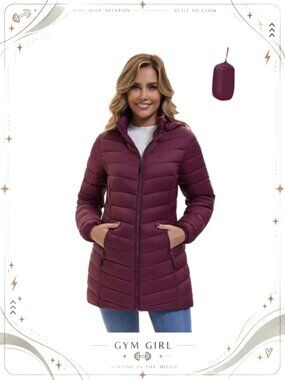 Women's Packable Puffer Jacket Lightweight Quilted Puffy Coat Detachable Hood